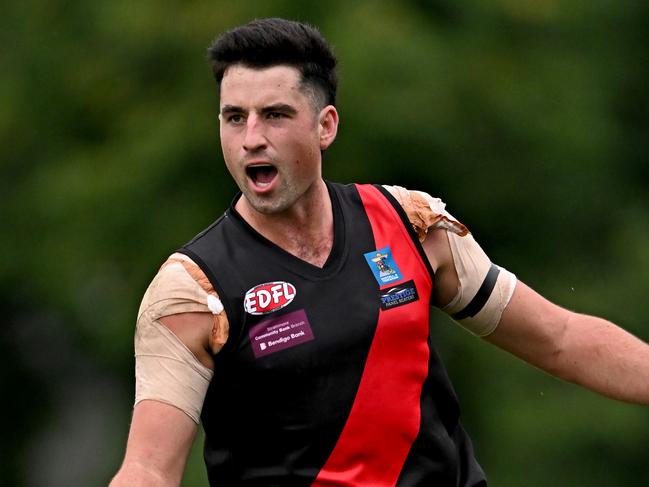 Pascoe ValeÃs S. Brazier during the EDFL Pascoe Vale v Aberfeldie match at Raeburn Reserve. in Pascoe Vale, Saturday, April 15, 2023. Picture: Andy Brownbill