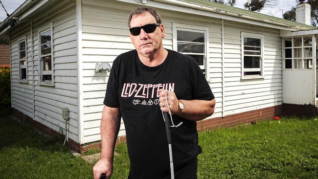 Blind disability pensioner Paul Williams is worried how he'll be able to continue living with his family and pets after he was given 45 days to vacate his rental property at Warrane. Picture Chris Kidd