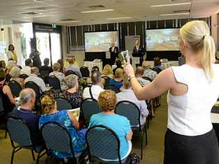 The auction at the Ipswich Turf Club on Friday. Picture: David Nielsen