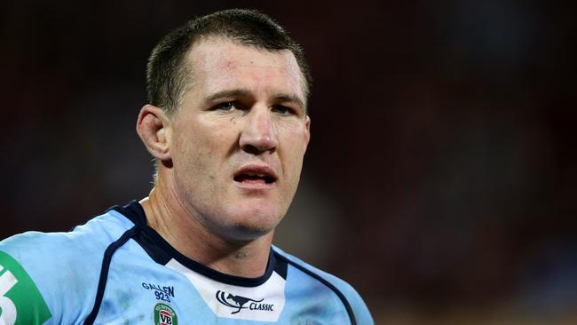 Paul Gallen during State of Origin Game 2 between the NSW Blues and the Queensland Maroons at Suncorp Stadium , Brisbane . Picture : Gregg Porteous