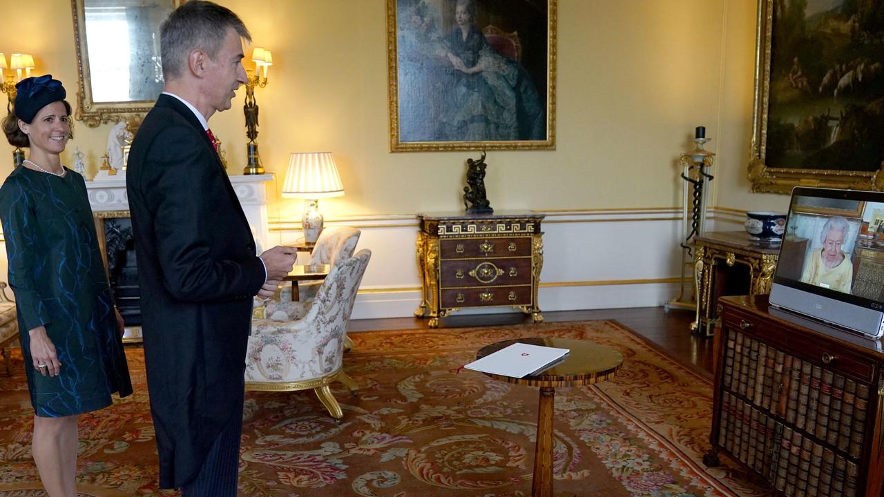 The Queen also appeared with Switzerland's Ambassador to the UK, Markus Leitner, accompanied by his wife Nicole Leitner. Picture: Victoria Jones / AFP