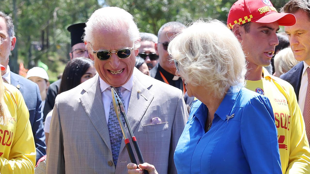 The pair found a moment to laugh together over the BBQ. Picture: Chris Jackson/Getty Images