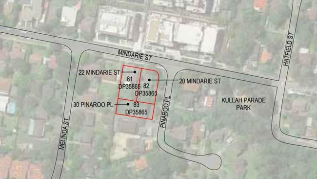 An overview of properties in the development at Lane Cove