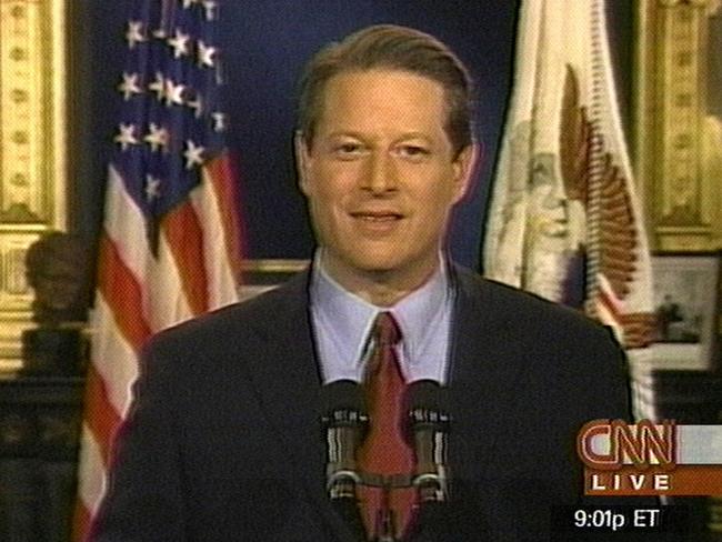 Al Gore addresses to nation after conceding defeat in the 2000 US election.