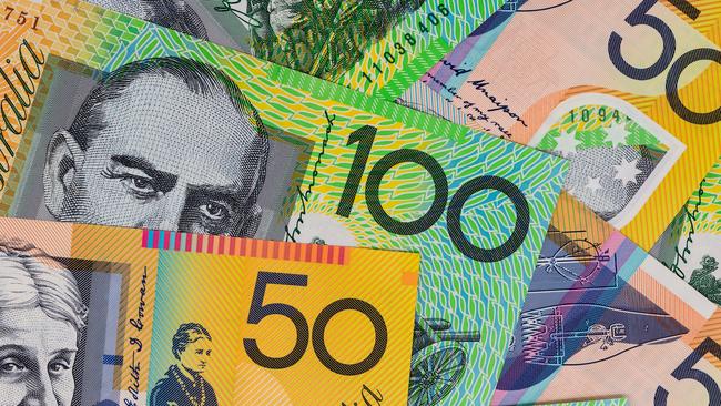 Australian Currency - Close up of one hundred and fifty dollar notes, money cash generic