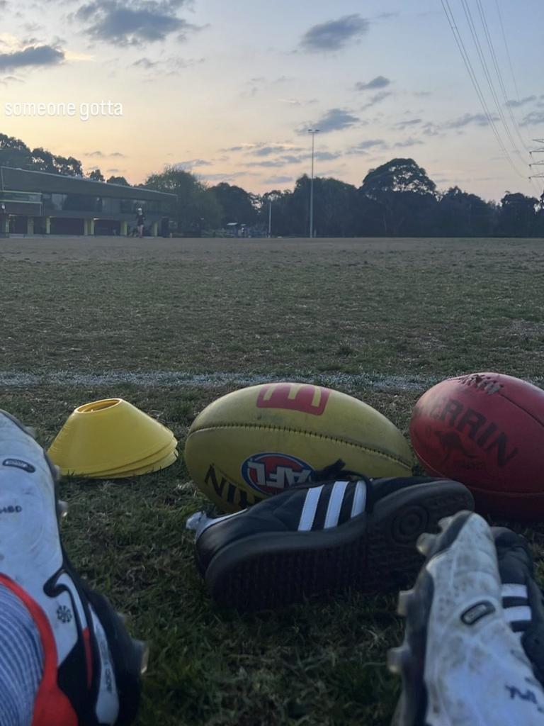 Bailey Smith posts on Instagram as he trains at Prahran.