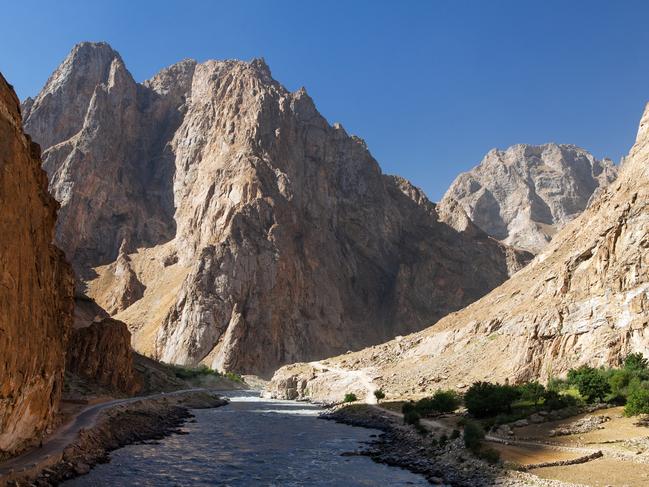 The Panj river and Pamir mountains.