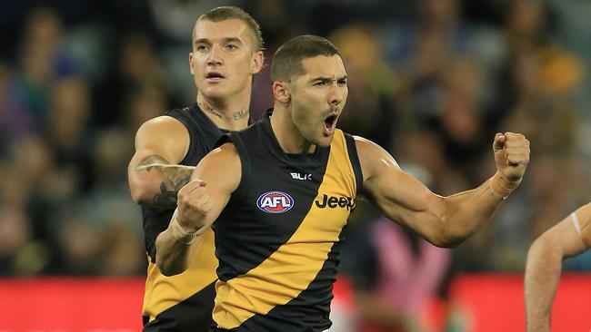 Shaun Grigg and Dustin Martin were the top scorers on Saturday night. Picture: Wayne Ludbey