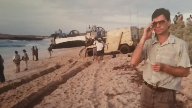 Nine News foreign correspondent Robert Penfold said of the Gulf War: “We had this story right in front of us, of the Australian medics fixing all these Iraqis who had been injured. That was a close call.” Picture: Supplied/Nine