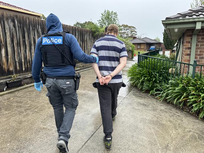 Police arrested several known youth gang members during a three-day operation across Melbourne's southeastern suburbs. Picture: Victoria Police