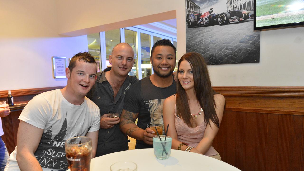 Joel, Josh Pearce, Marko Panovic and Alicia Box at the Grand Hotel, Goondoon Street, Gladstone. Photo Christopher Chan / The Observer