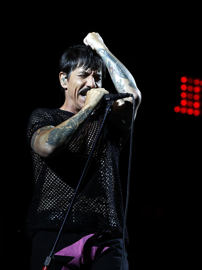 Frontman Anthony Kiedis during the band’s Aussie tour. Picture: Jonathan Ng