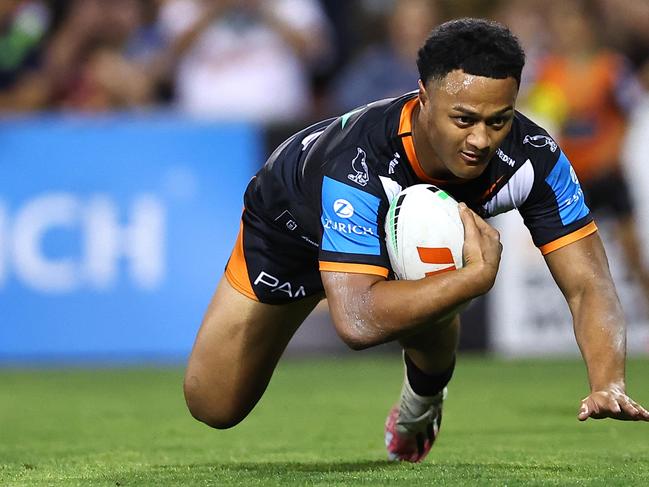 Latu Fainu has been overlooked for the Tigers’ Round 1 squad. Picture: Getty Images