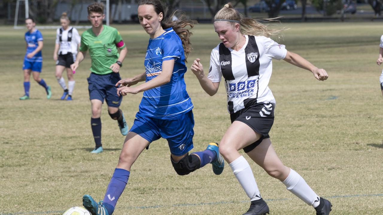 COOL HEAD: Striker Joyce de Wit (left) adds leadership and a goal threat to the Rockville Rubies side.