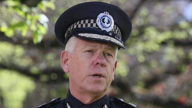 Police Commissioner Grant Stevens told reporters a task force has been established to target a group of known car thieves. Picture NCA NewsWire / Emma Brasier