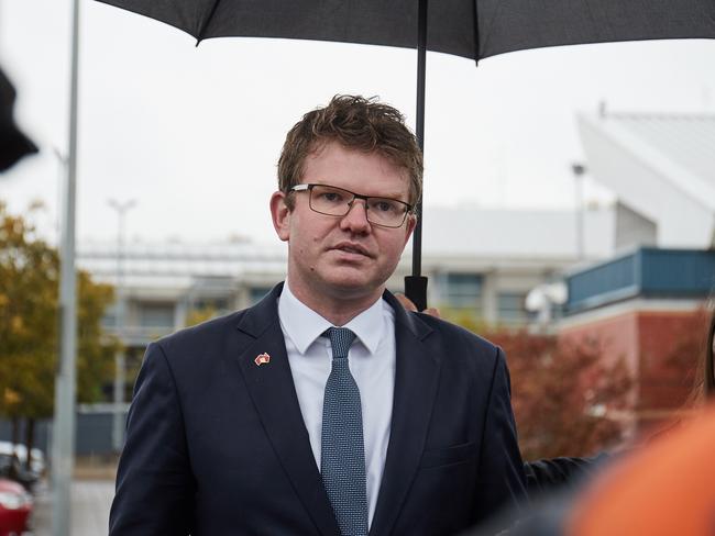 Opposition Health Spokesperson, Chris Picton outside the Lyell McEwin Hospital in Elizabeth Vale, after Patricia Smith, 73 found a piece of glass in her hospital food, Thursday, May 9, 2019. Picture: MATT LOXTON