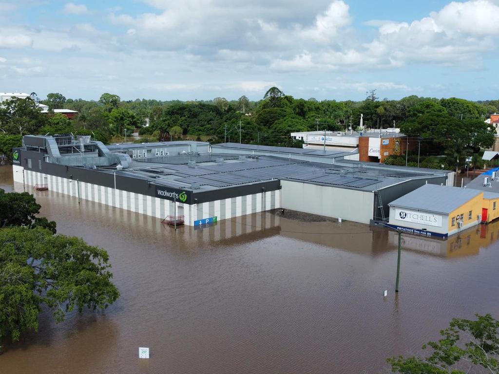 Drone footage captures extend of the Maryborough floods before the river peaked. Picture: Arthur More.