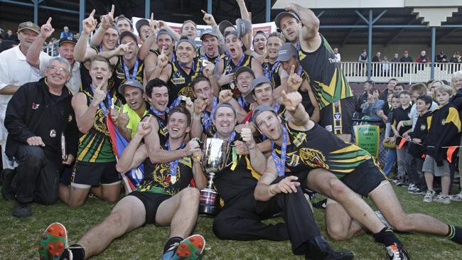 Dromana players celebrating their win against Sorrento. Picture: Valeriu Campan