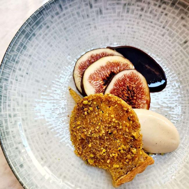 <b>L</b>ocal fig, dried fig ice-cream, pistachio at Temperance restaurant was a stand-out offering in 2024. Picture: Supplied.