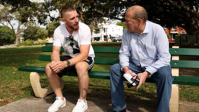 Jackson Hastings and Buzz Rothfield sat down for a chat on Friday morning. Picture: Chris Pavlich