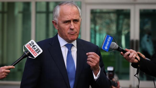 Communications Minister Malcolm Turnbull announces at a press conference that he will contest Tony Abbott’s prime ministership.