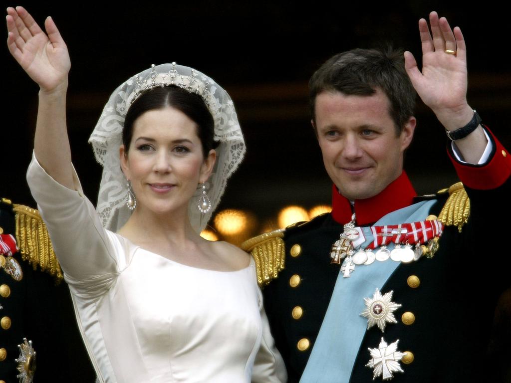 Crown Prince Frederik of Denmark married Aussie girl Mary Donaldson in 2004 in Copenhagen, Denmark. Picture: Ian Waldie/Getty Images