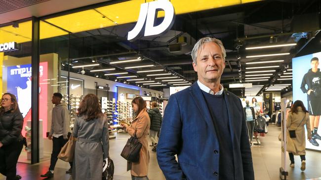 Retail veteran and JD Sports chairman Hilton Seskin pictured at Melbourne Central believes the retailer has found its niche in Australia and has a long runway of growth ahead of it. Picture: Mark Stewart