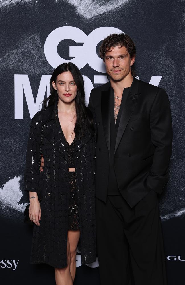 Hollywood star Riley Keough was joined on the red carpet by her husband, Ben Smith-Petersen. Photo by Brendon Thorne/Getty Images for GQ Australia.