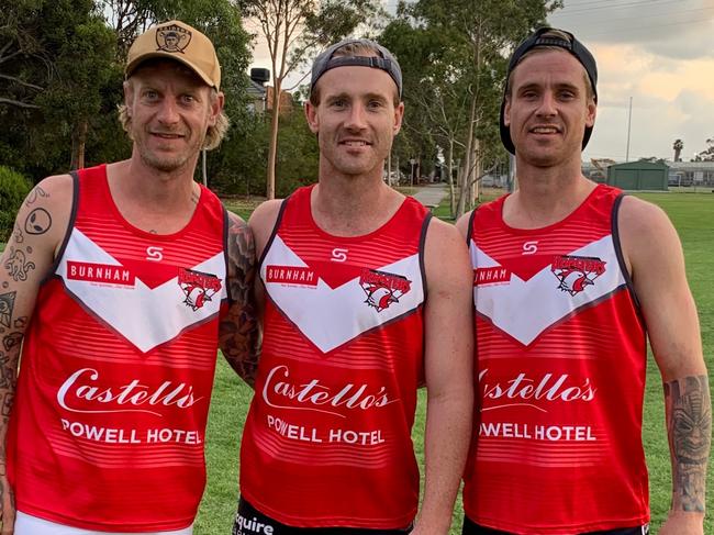 The Graham brothers – Chris, Nick and Brian – have landed at WRFL club West Footscray. Picture: Supplied