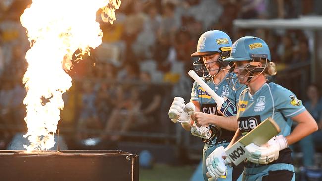 Grace Harris and Beth Mooney of the Heat. Picture: Getty Images