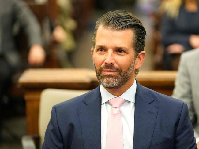 Donald Trump Jr. sits for the fraud trial of the Trump Organization in New York City. Picture: AFP