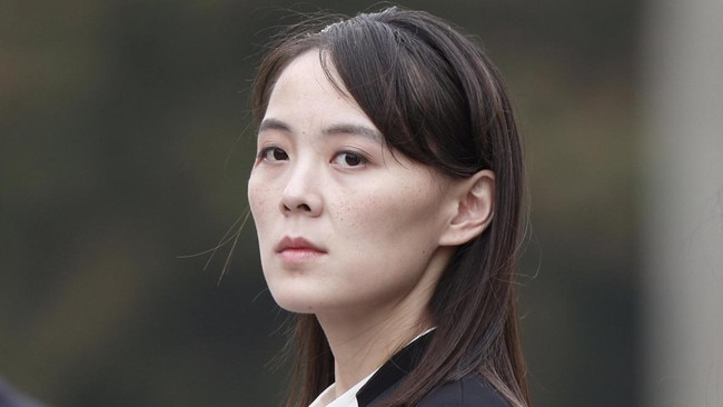 Kim Yo-jong has often been direct in response to criticism of her older brother, describing anti-Kim activists in the South as “mongrel dogs” in 2020. Picture: EPA