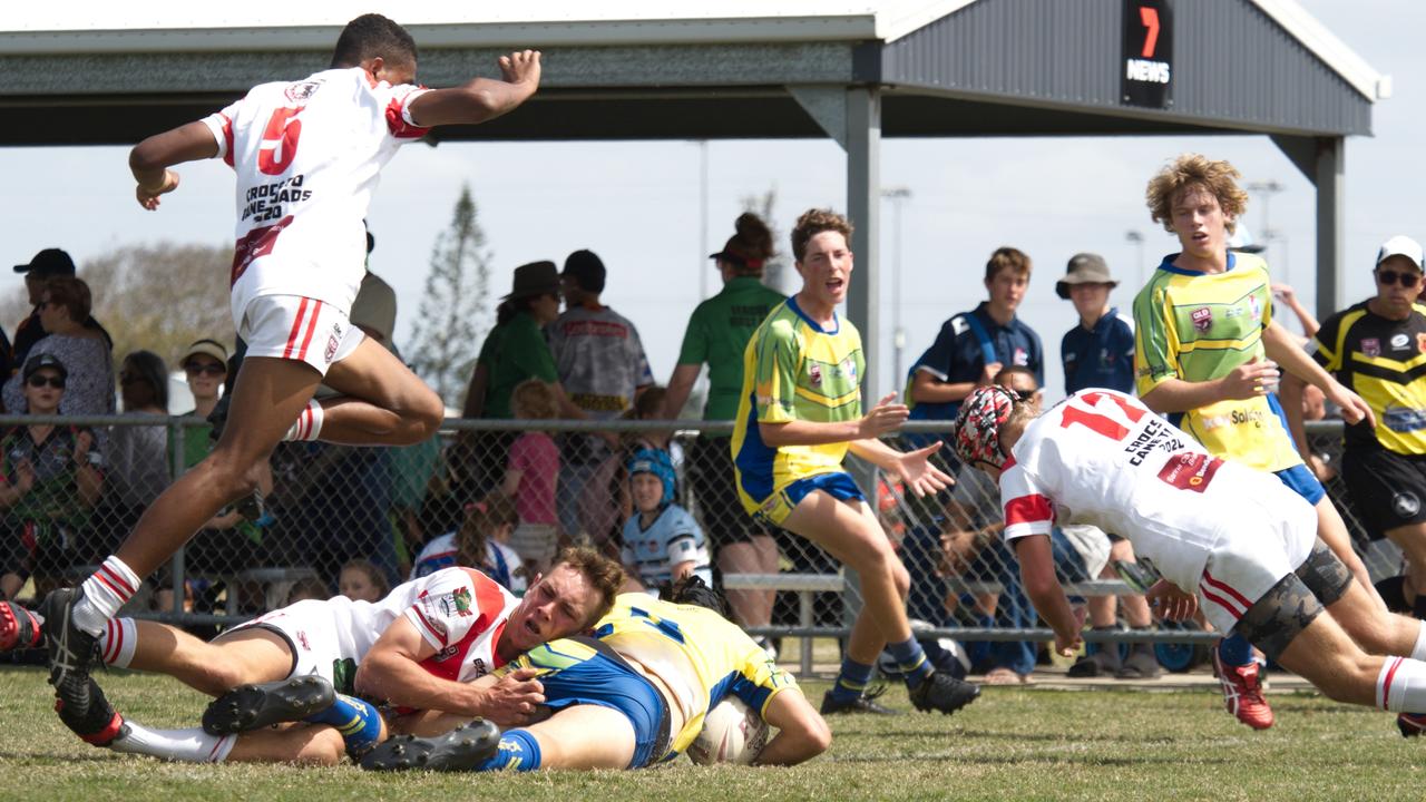 Sarina and Wanderers clash in the RLMD U16s semi final, August 21, 2021. Picture: Marty Strecker
