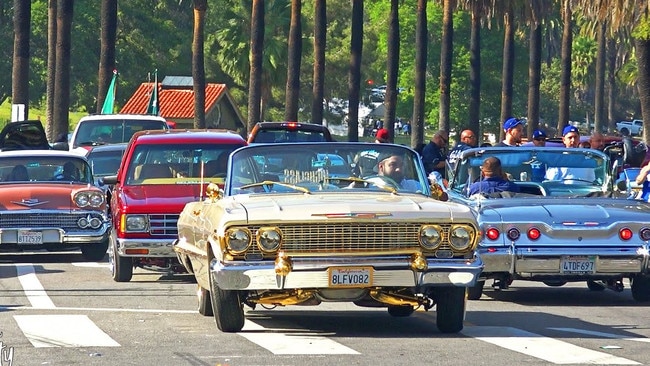 Lowriders cruise Elysian Park in Los Angeles. Picture: YouTube.