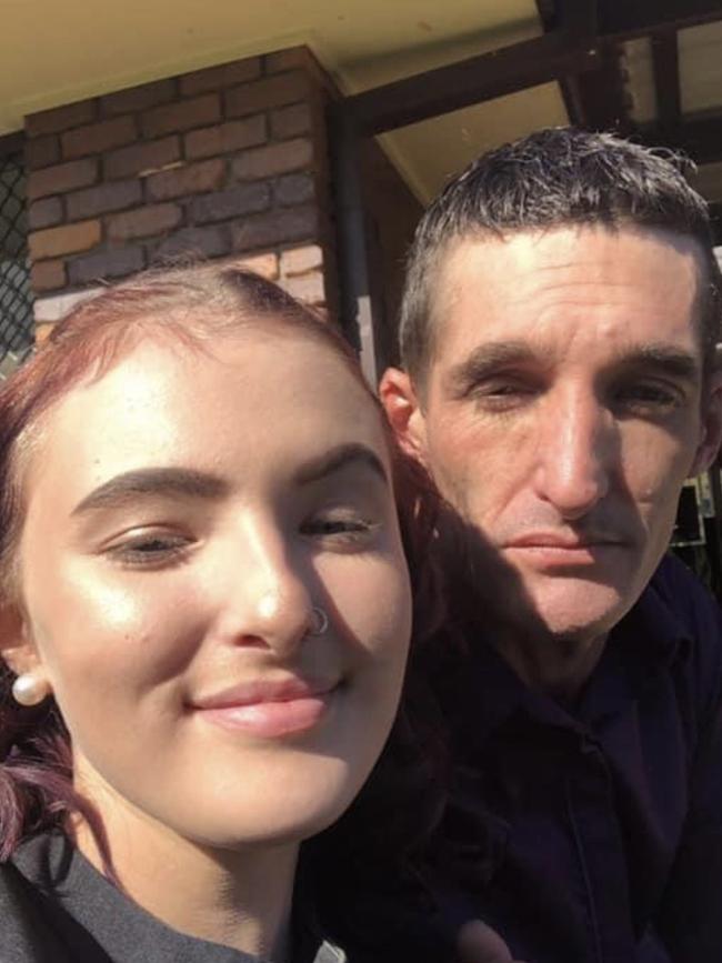 Tayla Pearce with her father Jake, who was killed in a crash on the Warrego Highway at Oakey on January 24, 2023.