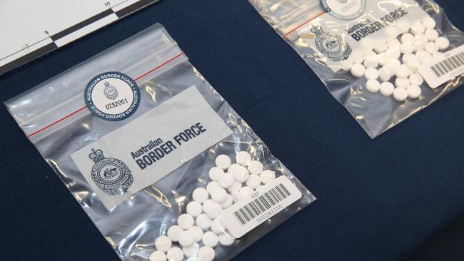 Australian Border Force seized 590 pills containing pseudoephedrine. Picture: Stephen Laffer