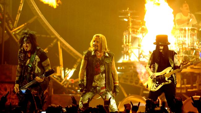 Neil’s bandmates Nikki Sixx, Tommy Lee and John 5 wished the singer a “speedy recovery.” Picture: Getty Images