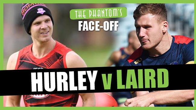 All Australians Hurley and Laird are closely matched, but the Essendon star has a scoring edge.