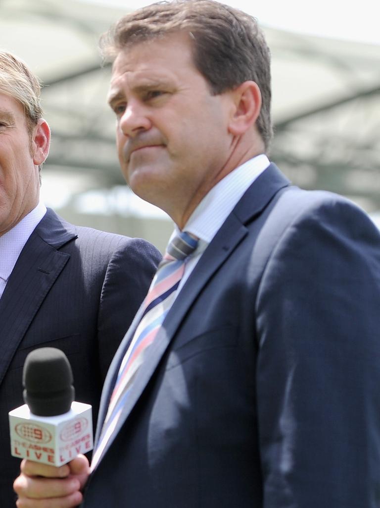 We’re used to hearing Mark Taylor on the cricket broadcast. (Photo by Gareth Copley/Getty Images)