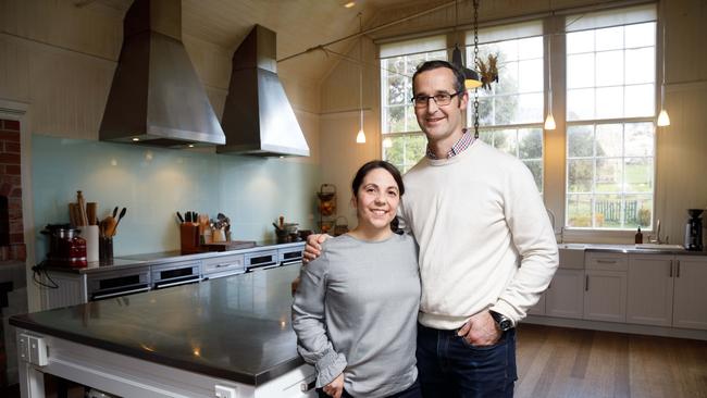 Severine Demanet and Rodney Dunn at their home. Photo: Peter Mathew