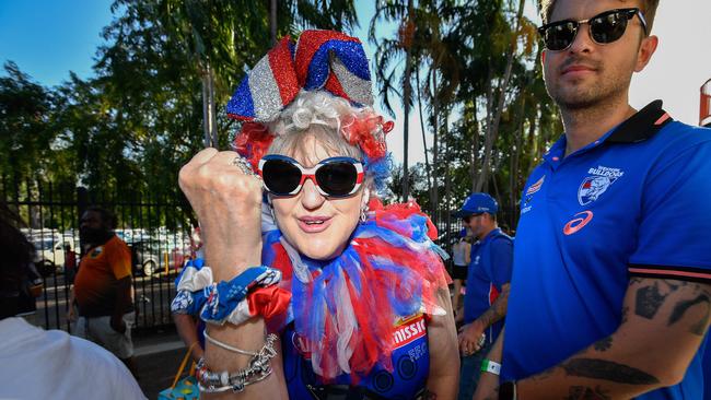 Sharon Cutajar at the Gold Coast Suns match vs Western Bulldogs at TIO Stadium. Pic: Pema Tamang Pakhrin