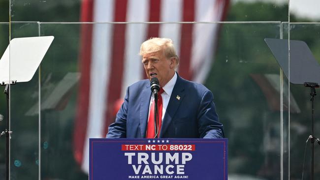 After being asked a simple question – about what he was going to do to bring down the price of groceries – at a rally in Michigan, recently former US president Donald Trump embarked on an eight-minute rant that’s been widely regarded as utter gibberish. Picture: Peter Zay / AFP