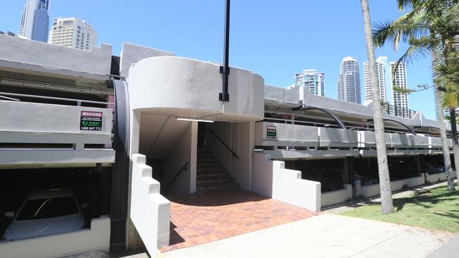 Photos of Bruce Bishop carpark and the remains of Neal Shannon park on its roof. October 2021. Picture: Richard Gosling