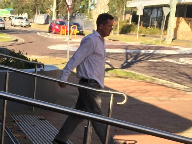 Woods leaves Wyong Local Court after pleading guilty to his fifth drink-driving offence. Picture: NewsLocal