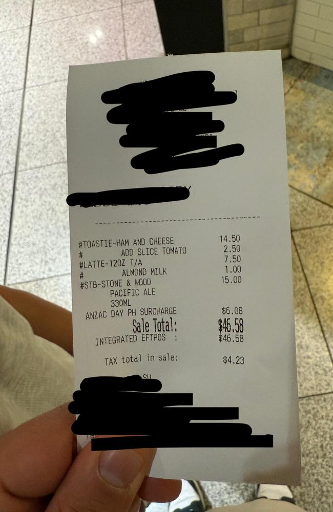The price of three items at a business has divided social media. Picture: Reddit.