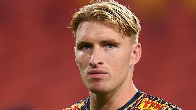 BRISBANE, AUSTRALIA - APRIL 29: Tate McDermott of the Reds looks on before the round 10 Super Rugby Pacific match between the Queensland Reds and the Western Force at Suncorp Stadium, on April 29, 2023, in Brisbane, Australia. (Photo by Albert Perez/Getty Images)