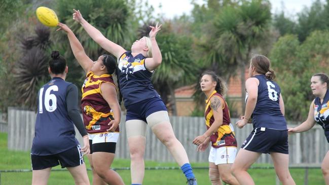 The Narre South Saints posted a number of action photos of the match before it was called off. Pic: Facebook