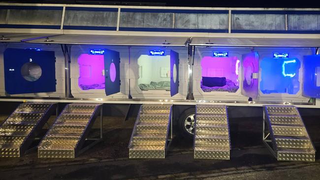 The sleeping pod trailer has now been mothballed. Picture: Supplied