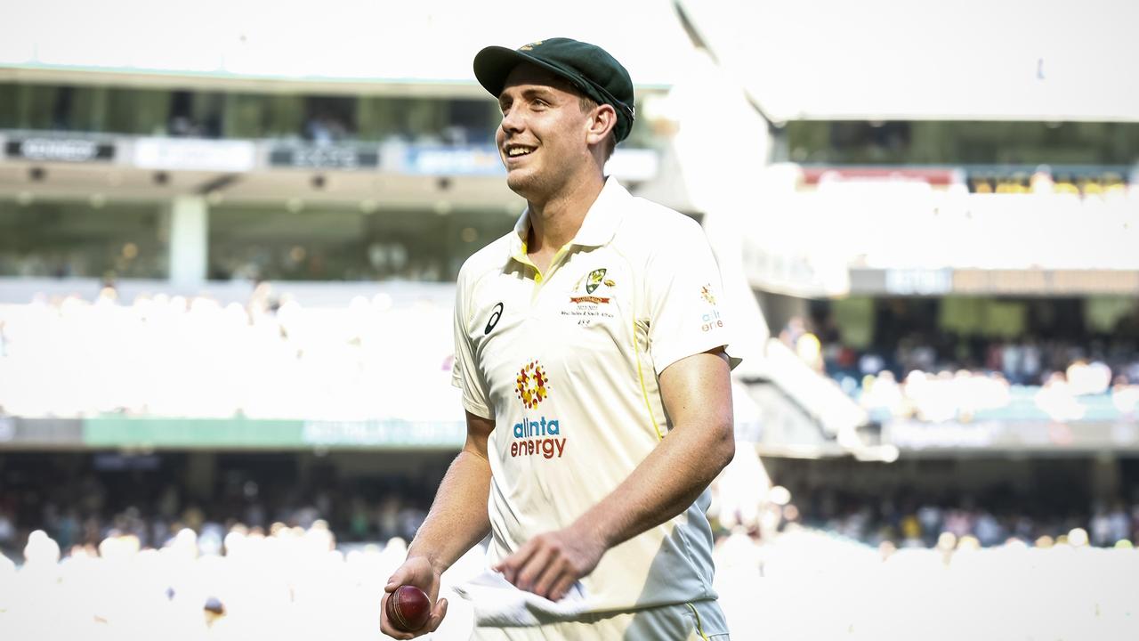 Cameron Green heads off after taking five wickets on Boxing Day.