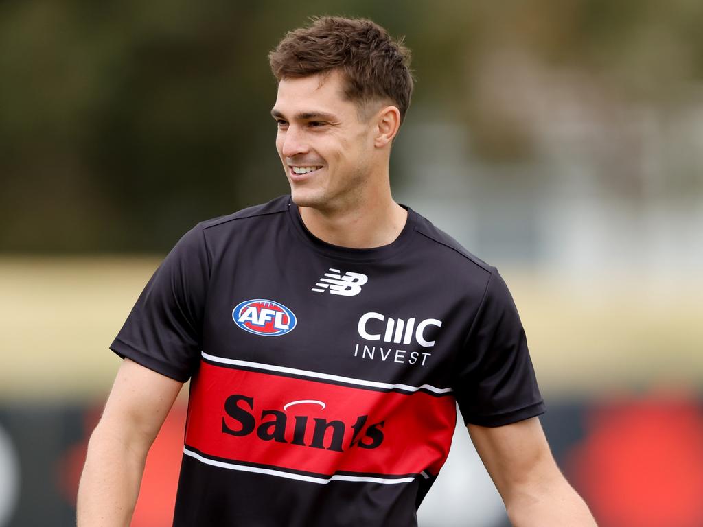 Jack Steele also enjoyed the Saints’ big win. Picture: Dylan Burns/AFL Photos via Getty Images